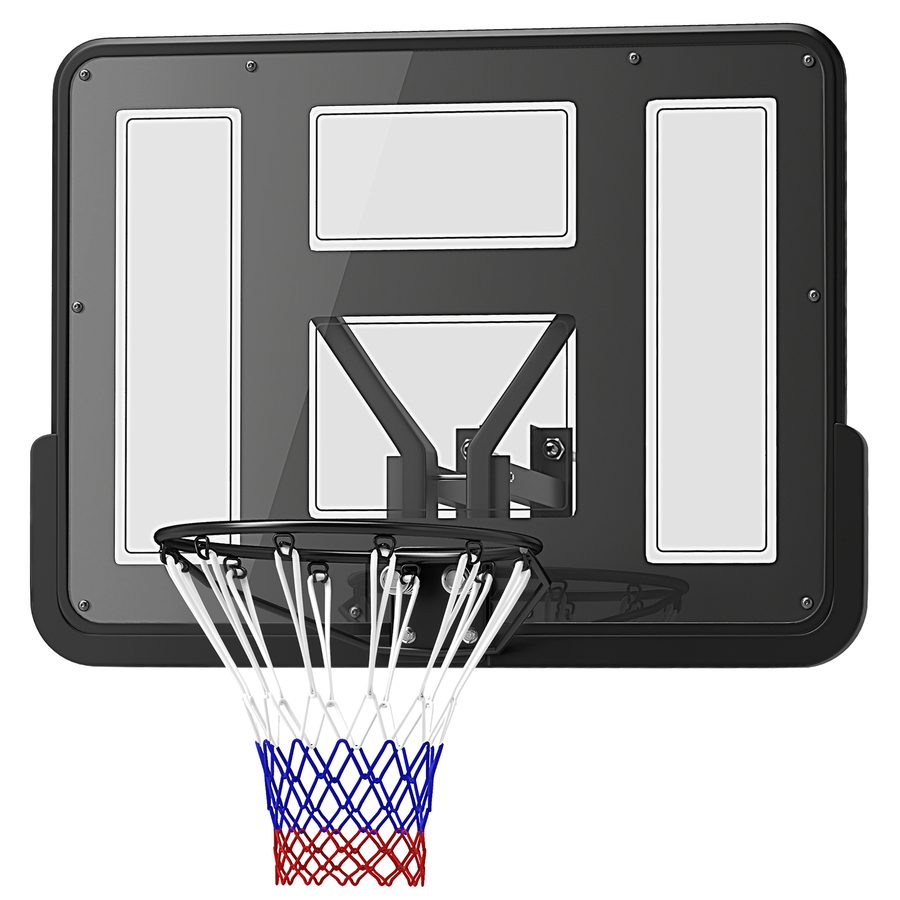 SPORTNOW Basketballkorb mit Rückwand für Outdoor & Indoor, Basketballbrett mit Ø45 cm Stahlkorb und Netz, Wandmontage, Basketball Board für Erwachsene, Schwarz   Aosom von SPORTNOW