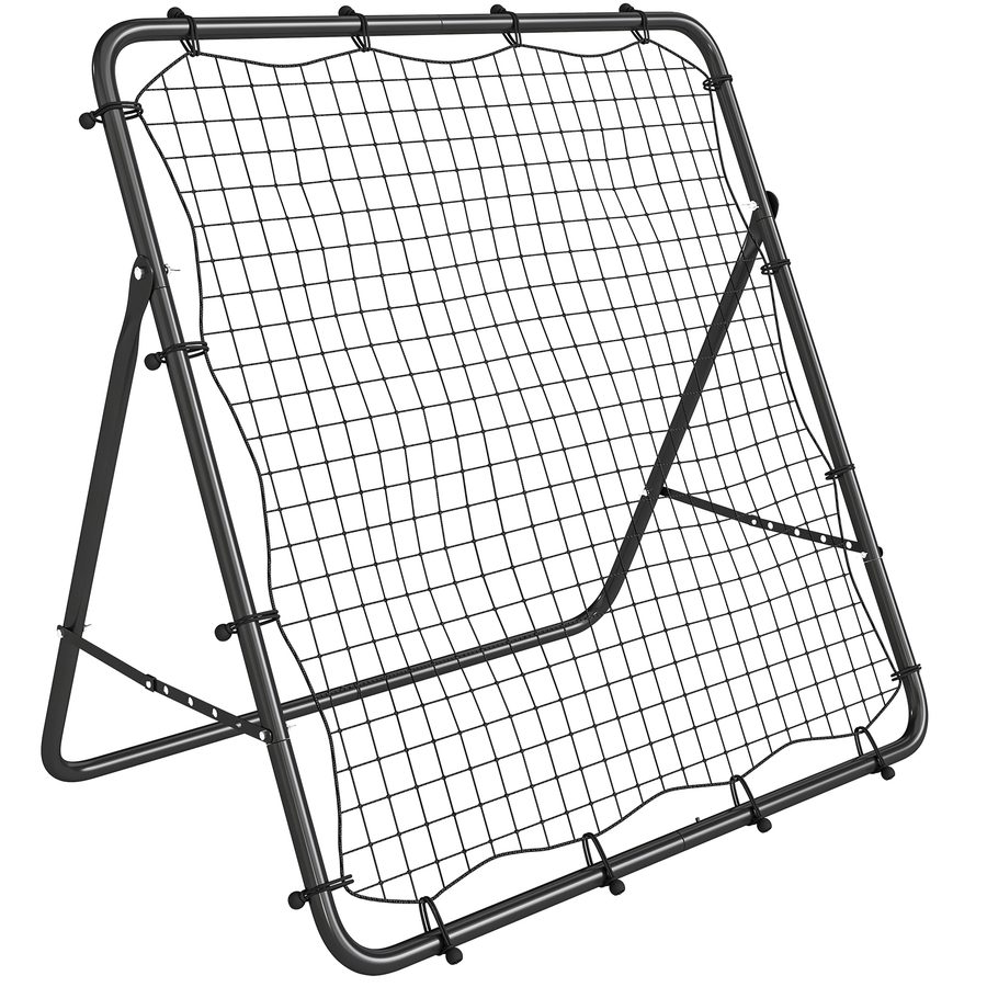 SPORTNOW Rebounder für Fußball, Klappbar verstellbar Prellwand mit 5 Winkelpositionen und 120 x 120 cm Rückprallwand Netz, Kickback Tor Fußballtor Rückprallwand für Jugendliche, Schwarz   Aosom von SPORTNOW