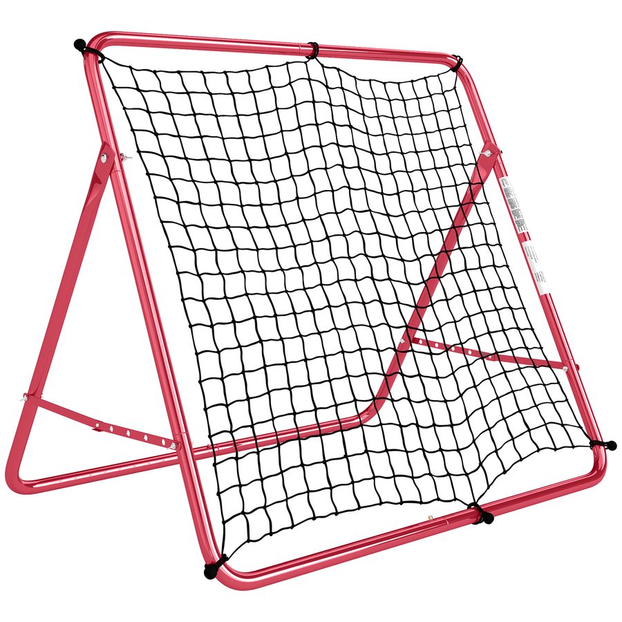 SPORTNOW Tragbares Fußball-Reboundnetz, 5 verstellbare Winkel, Stahl und doppellagiges Nylon, für Training: Fußball, Fußballtennis, Handball, 103x72x89cm, Rot   Aosom von SPORTNOW