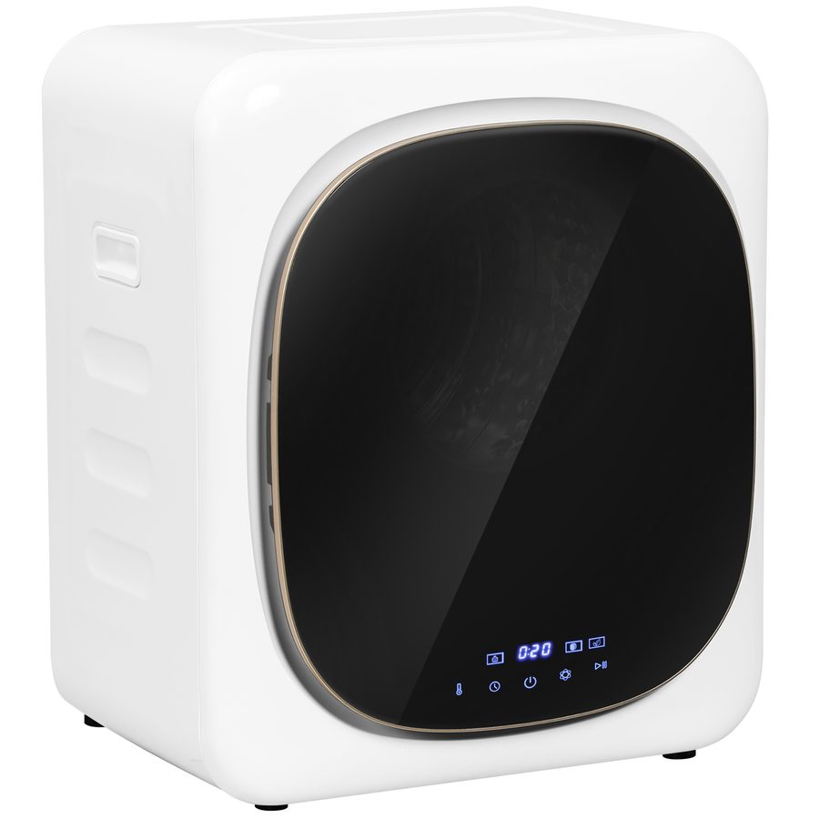 HOMCOM Ablufttrockner 4 kg Wäschetrockner Frontlader, mit Desinfektion & Desodorierung, Smart Mode, Edelstahlwanne, für Wohnung und Haus, Weiß   Aosom von HOMCOM