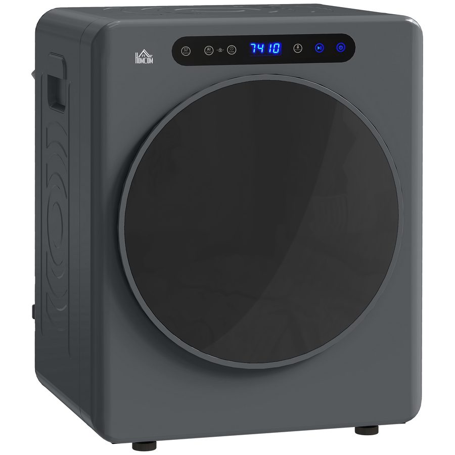 HOMCOM Mini Ablufttrockner 4 kg Wäschetrockner mit Desinfektion, 6 Programmen, 1000W wandmontierbar Trockner mit Touch-Screen, 3 Temperaturen und Timer, für Wohnmobile, Haus, Grau   Aosom von HOMCOM