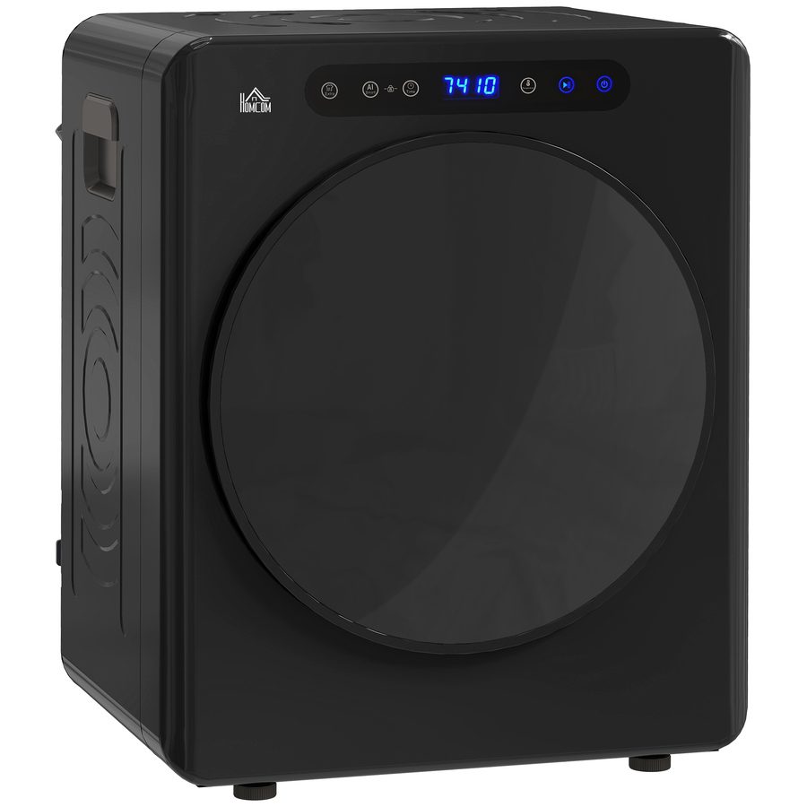 HOMCOM Mini Ablufttrockner 4 kg Wäschetrockner mit Desinfektion, 6 Programmen, 1000W wandmontierbar Trockner mit Touch-Screen, 3 Temperaturen und Timer, für Wohnmobile, Haus, Schwarz   Aosom von HOMCOM