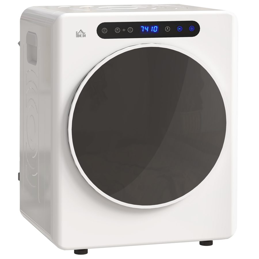 HOMCOM Mini Ablufttrockner 4 kg Wäschetrockner mit Desinfektion, 6 Programmen, 1000W Trockner mit Touch-Screen, 3 Temperaturen und Timer, für Wohnmobile, Haus, Weiß   Aosom von HOMCOM