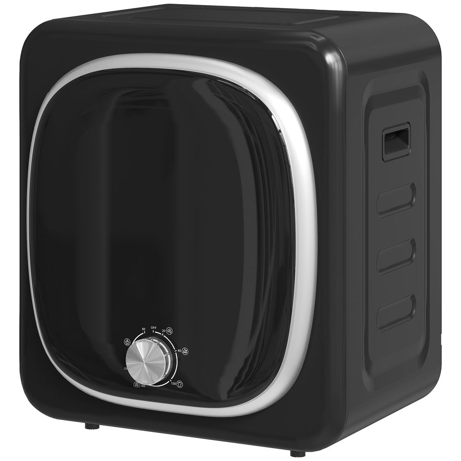 HOMCOM Kompakter Ablufttrockner elektrisch 800 W 4 kg mit 5 Trockenmodi, Edelstahl-Trommel, Frontlader, für Wohnung, Haus, Wohnmobile, Schwarz   Aosom von HOMCOM