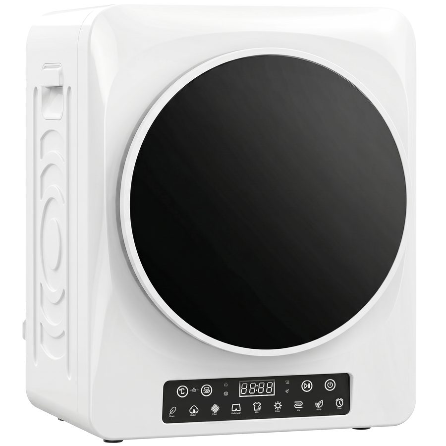 HOMCOM Mini Ablufttrockner 5 kg Wäschetrockner mit 4 Programmen bis zu 60℃, 1000W Trockner mit Knitterschutz, Extra-Trocken & ECO-Modi, Timer, für Wohnmobile, Haus, Weiß   Aosom von HOMCOM