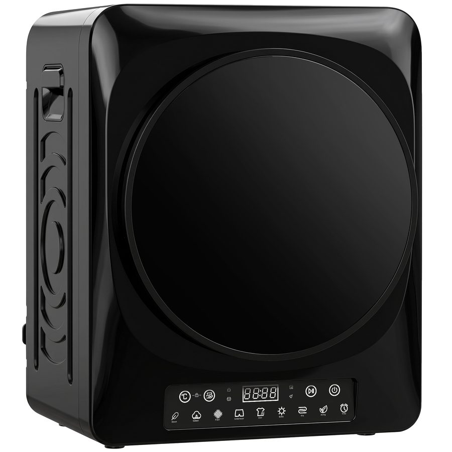 HOMCOM Mini Ablufttrockner 5 kg Wäschetrockner mit 4 Programmen bis zu 60℃, 1000W Trockner mit Knitterschutz, Extra-Trocken & ECO-Modi, Timer, für Wohnmobile, Haus, Schwarz   Aosom von HOMCOM