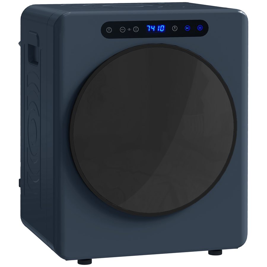 HOMCOM Mini Ablufttrockner 5 kg Wäschetrockner mit Sterilisation, 6 Programmen bis zu 60℃, 1000W Trockner mit Touch-Screen, Edelstahltrommel. Timer, für Wohnmobile, Haus, Blau   Aosom von HOMCOM