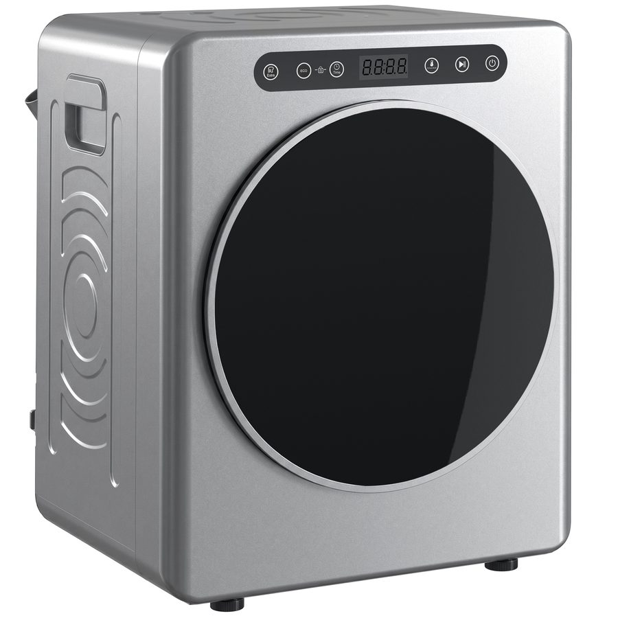 HOMCOM Mini Ablufttrockner 5kg Wäschetrockner mit Sterilisation, 6 Programmen bis zu 60℃, 1000W Trockner mit Touch-Screen, knitterfreiem Rückwärtsprogramm aus Edelstahl, Extra-Trocken-Modus Silber   Aosom von HOMCOM