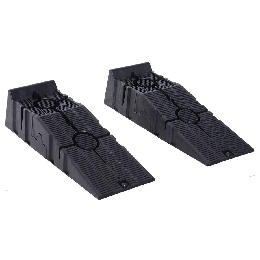 DURHAND Kunststoff-Auffahrrampen für Autos, Zufahrtrampen, 2 Stück, Tragkraft 2,5 Tonnen, 91 x 30 x 21 cm, Schwarz   Aosom