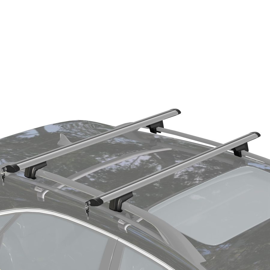 HOMCOM Abschließbare Autoträgerstangen mit Schlüssel, Aluminium-Ladestangen 125cm, Max. 75kg   Aosom von HOMCOM
