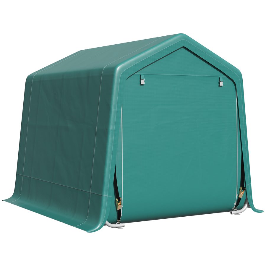 Outsunny Motorradgarage im Freien 2,4x2 m, Metall- und PE-Gewebe-Garagenzelt für Motorräder und Fahrräder, Grün   Aosom von Outsunny