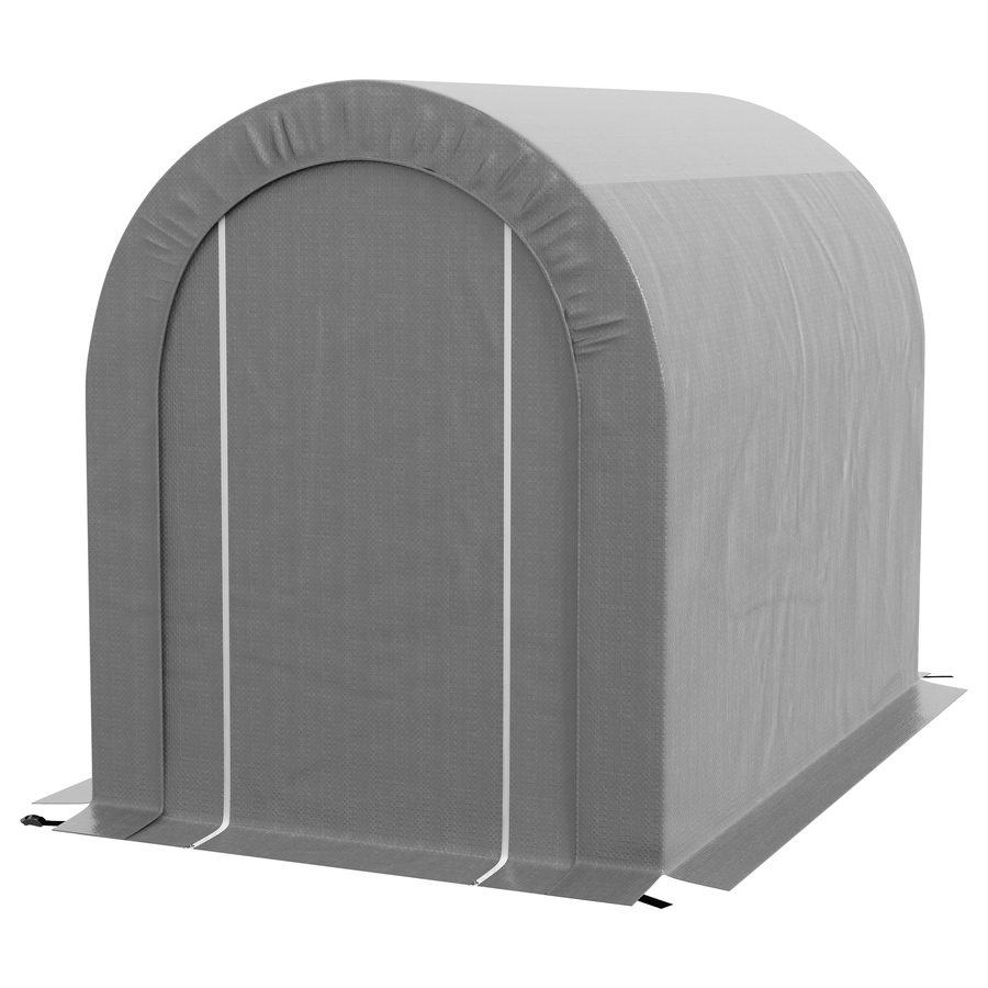 Outsunny Gartenlagerschuppen Outdoor Aufbewahrungszelt Fahrradschuppen für Fahrrad PE-Plane Metallrahmen verzinkt dim. 2,4 x 1,6 x 1,9 m grau   Aosom von Outsunny