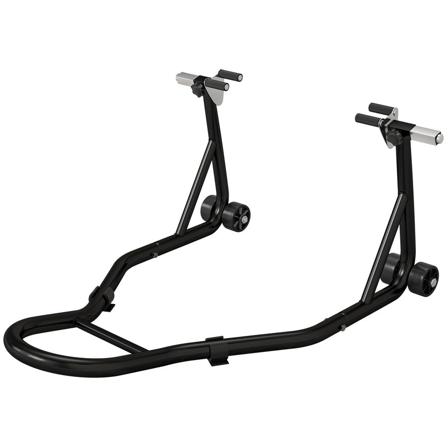 HOMCOM Motorrad-Ständer vorne, Hebebühnen für Motorrad mit U- und L-Schwingenarm, universelle Hebebühne für Werkstatt aus schwarzem Stahl   Aosom von HOMCOM