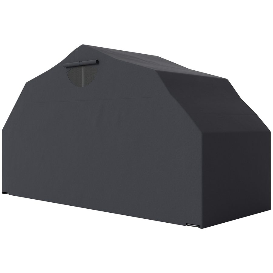 Outsunny Motorrad Abdeckplane Faltbar Outdoor Motorradabdeckung mit Fenster Wasserdicht Motorradgarage Oxford Stoff Motorradplane Abdeckung für 2 Motorräder Motorroller 345cmx135cmx191cm Schwarz   Aosom von Outsunny