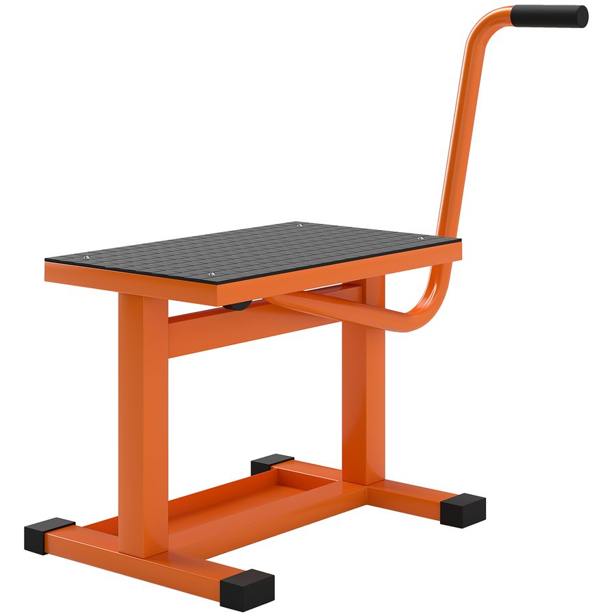 DURHAND Motorradheber aus Metall, max. 150 kg, Motorradheber mit Gummiauflage und Kurbel, 48x34x43 cm, Orange   Aosom von Durhand