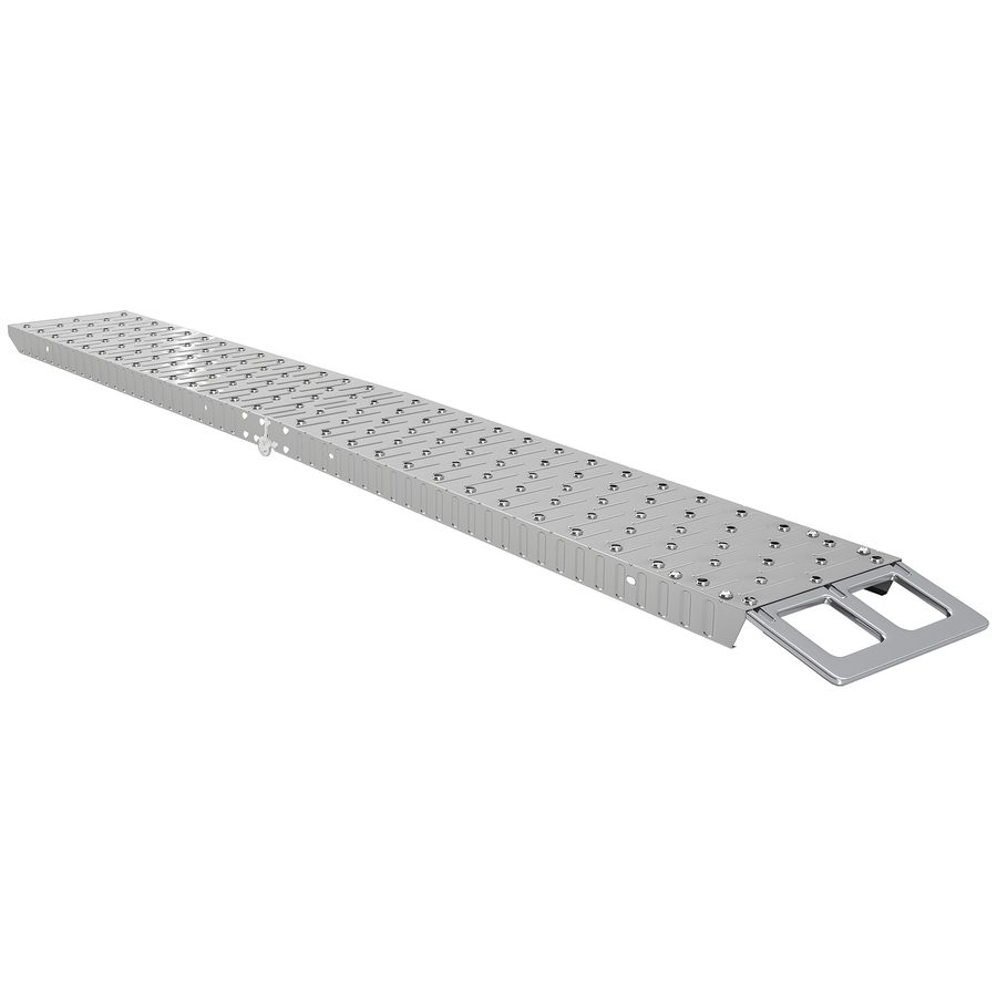 HOMCOM Faltbare Edelstahl-Laderampe mit maximaler Belastung von 230 kg, rutschfeste Motorradrampe für Reifen bis 22 cm Breite, für Motorräder und Fahrräder, 190x22x8 cm, Silber   Aosom von HOMCOM