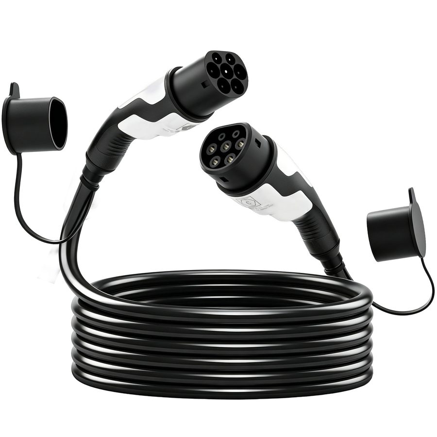 HOMCOM Typ 2 EV Ladekabel, 11 kW, 16 A, Mode 3, 3-Phasen, 5 m, inkl. Reinigungstuch & Transporttasche – Schnellladekabel für Wallbox & Ladestation (EVs/PHEVs)   Aosom von HOMCOM