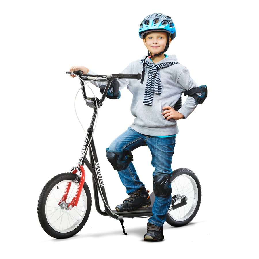 HOMCOM Scooter Roller für Kinder ab 5 Jahre  Tretroller mit Luftreifen & Handbremse, Cityroller, Stabil & Sicher, Blau  Aosom von HOMCOM