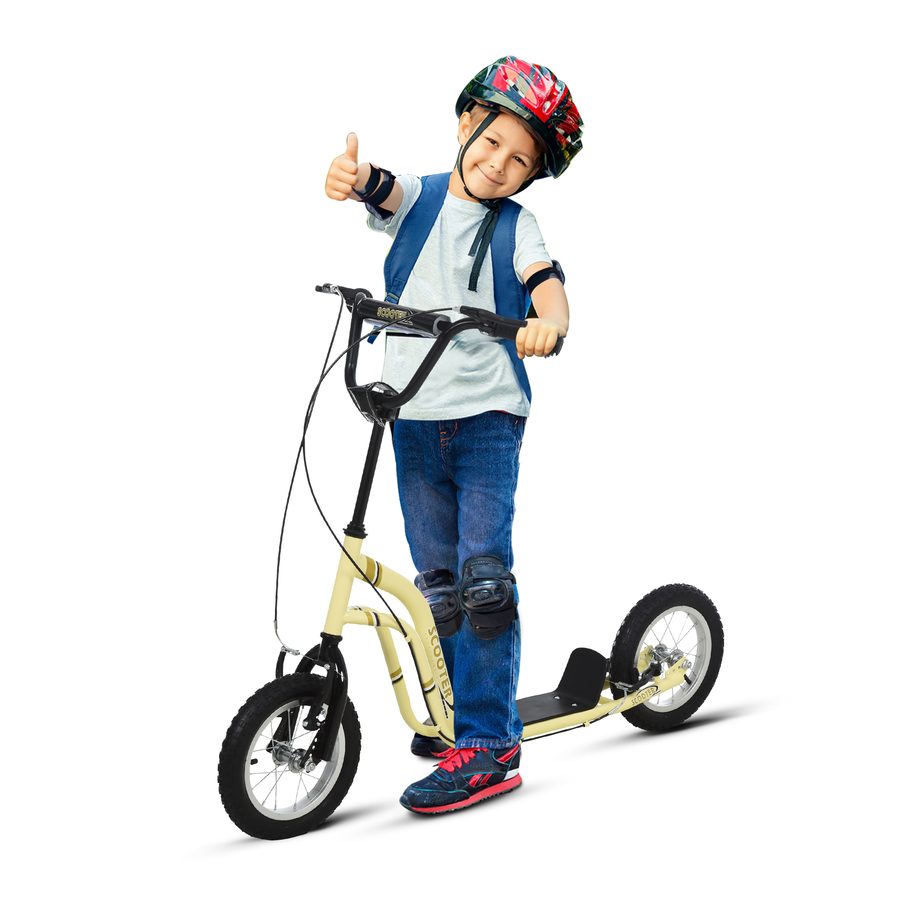 HOMCOM Kinderroller ab 5 Jahren, Scooter Tretroller Cityroller mit 12 Zoll Luftreifen und Gummi Kickboard für sicheren Fahrspaß   Aosom.de von HOMCOM