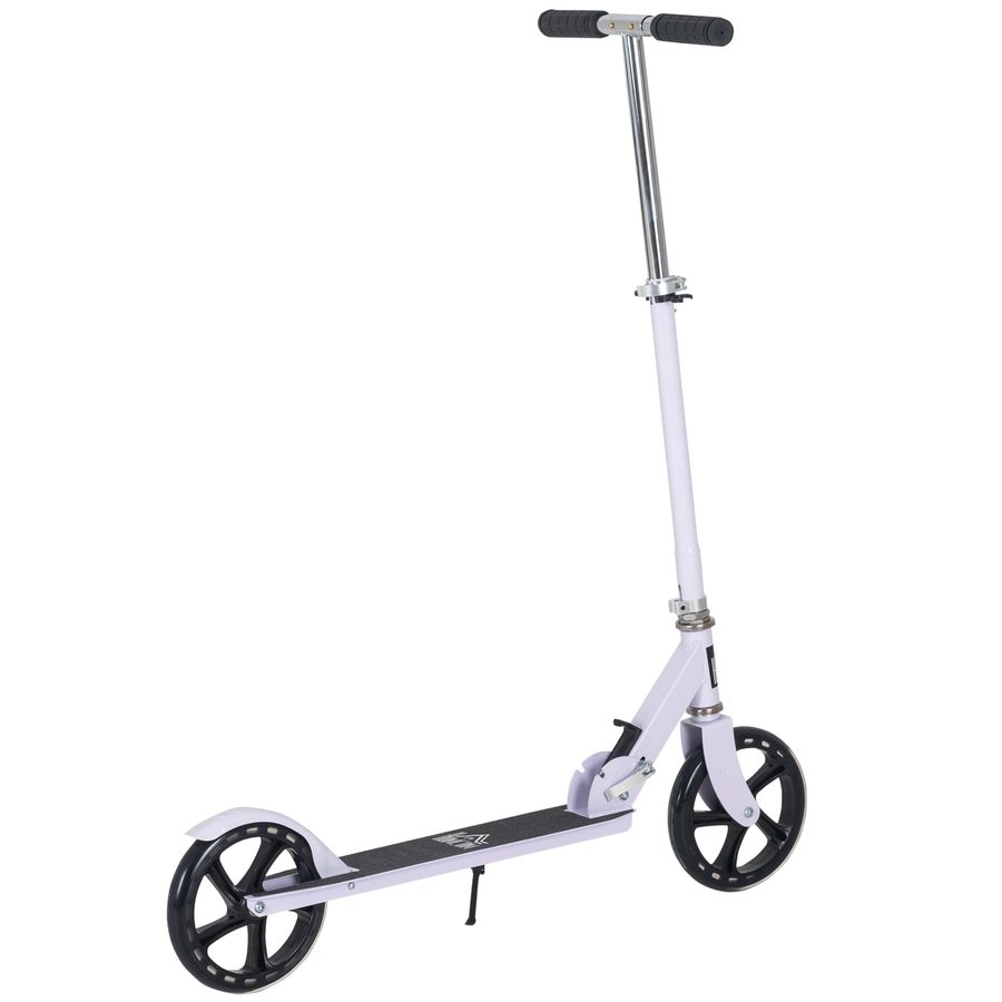 HOMCOM Kinderroller Klappbar Höhenverstellbarer Lenker in 4 Stufen hintere Reibungsbremse für Kinder Jugendliche max. 100KG Abmessungen 88L x 37B x 75-100H cm Weiß   Aosom von HOMCOM