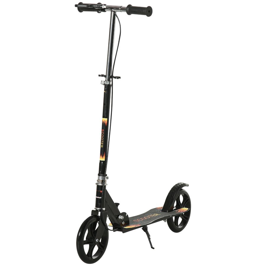 HOMCOM Kinderroller mit 2 Rädern für Kinder von 7 bis 14 Jahren mit höhenverstellbarem Lenker in 3 Stufen und Doppelbremse - Schwarz   Aosom von HOMCOM