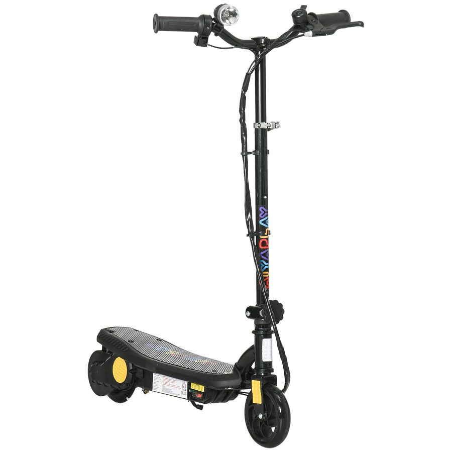 HOMCOM Elektrischer Tretroller 120 W klappbar für Kinder 7-14 Jahre 12 km/h max. Reichweite 10 km max. Schwarz   Aosom von HOMCOM