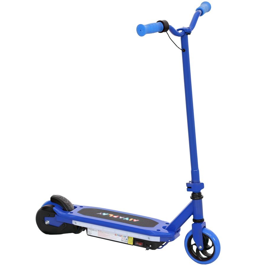 AIYAPLAY Elektroroller für Kinder 6–14 Jahre, max. 10 km/h, bunte LED-Leuchten, elektrische Bremse, 8 km Reichweite, blau   Aosom von AIYAPLAY