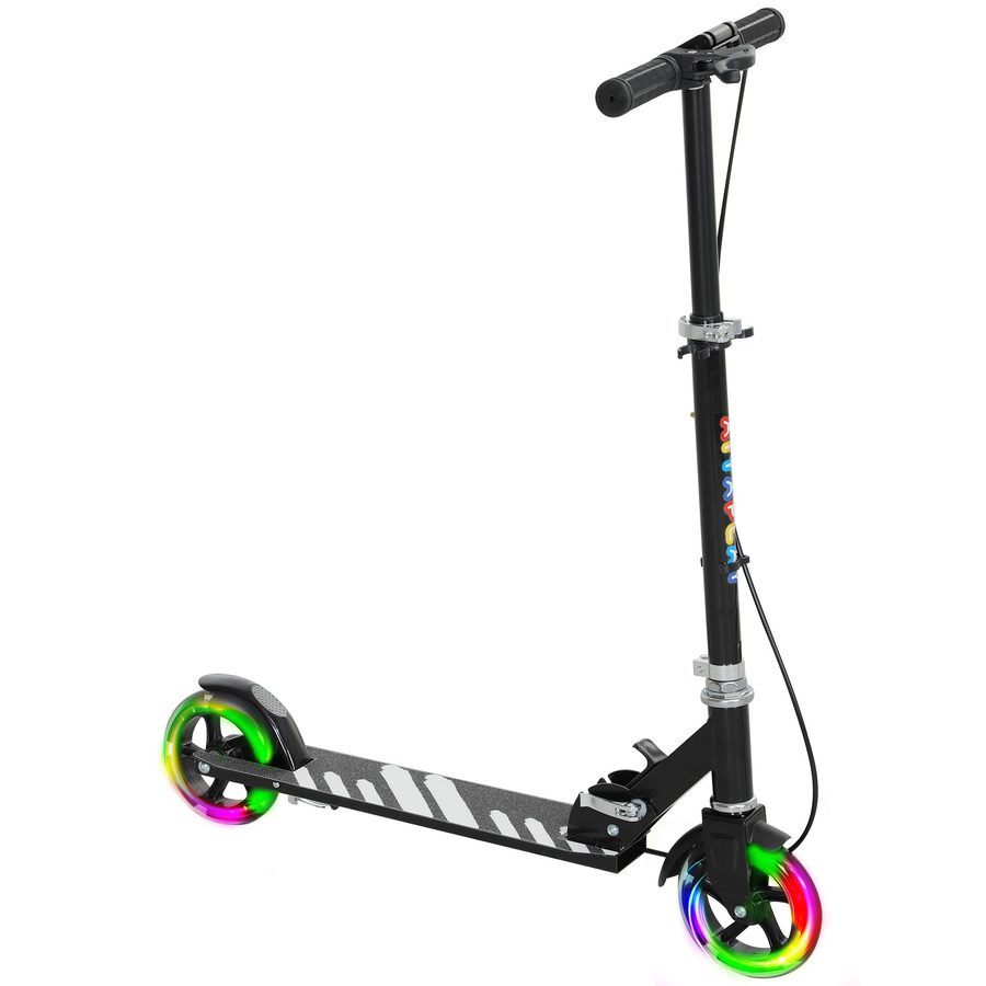 AIYAPLAY Roller Kinder Scooter mit Leuchtenden Rädern, Bremse, klappbarer Kinderroller Höhenverstellbarer Tretroller Kickscooter für Kinder Jugendliche 3-8 Jahre Cityroller bis zu 50 kg   Aosom von AIYAPLAY