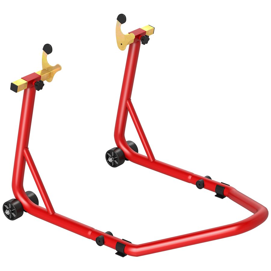 HOMCOM Motorradständer Set vorne/hinten Montageständer Motorradheber bis 544 kg Motorrad Ständer für Hinterrad Stahl Rot   Aosom von HOMCOM