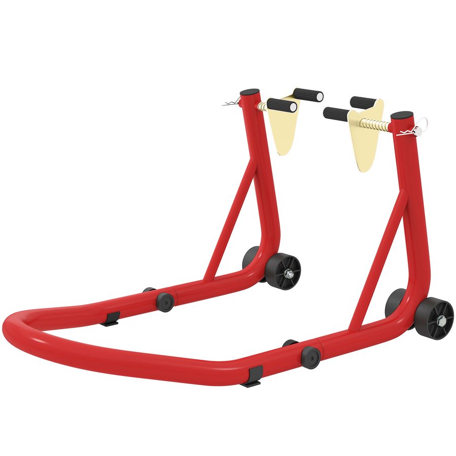 HOMCOM Motorradständer Set vorne/hinten Montageständer Motorradheber bis 544 kg Motorrad Ständer für Hinterrad Stahl Rot   Aosom von HOMCOM