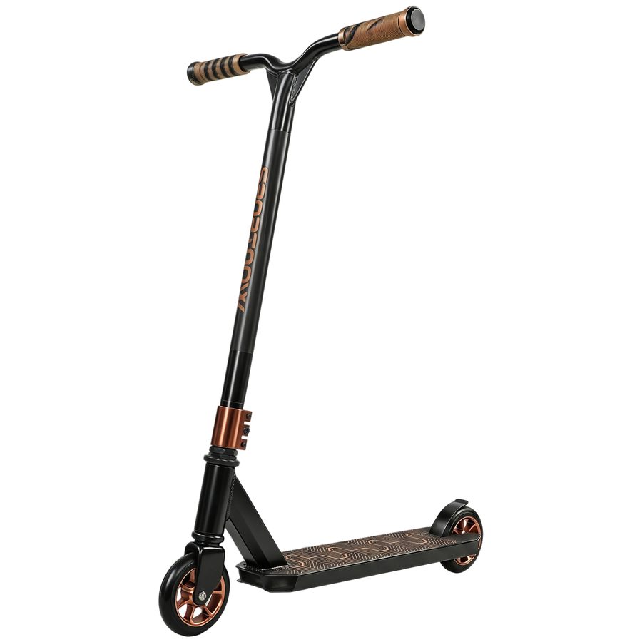 SPORTNOW Akrobatic-Scooter, Freestyle-Scooter mit 360°-Lenker, ABEC-9-Lager, 120-mm-PU-Räder, Aluminium-Stahl-Rahmen, rutschfest, für Jugendliche und Erwachsene, Skatepark, Gold   Aosom von SPORTNOW