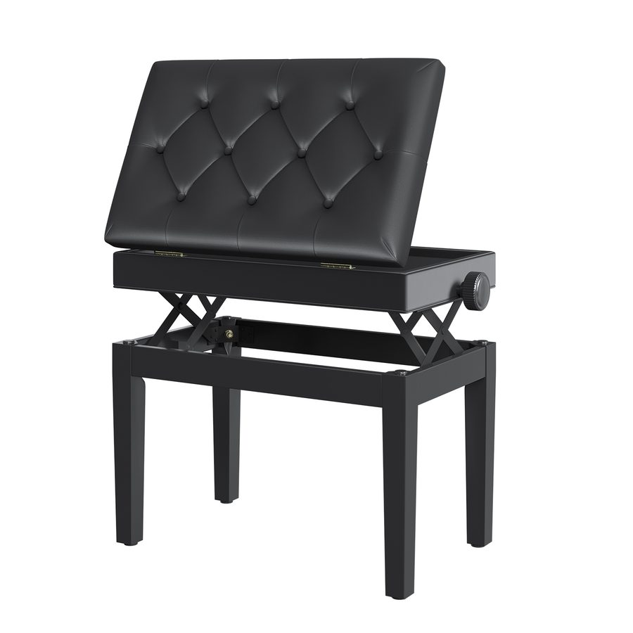 HOMCOM Klavierbank mit Stauraum und Höhenverstellung 54,5x33x48-58cm, ideal als Schminkhocker für Musikliebhaber   Aosom.de von HOMCOM