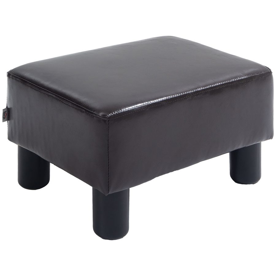 HOMCOM Fußhocker  Sitzhocker, Rechteckiger Ottoman, Fußstütze, Kunstleder, bis 100kg, für Wohnzimmer, Kaffee  Aosom von HOMCOM