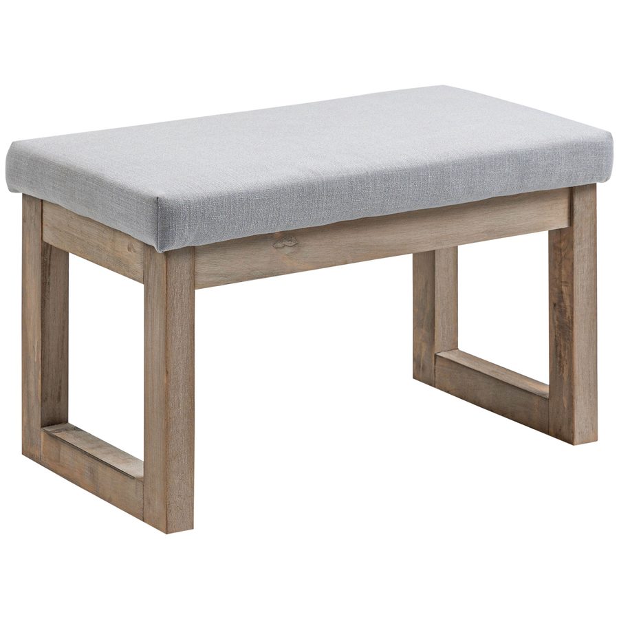 HOMCOM Fußbank Polsterhocker mit Holzbeinen 68x38x42 cm grau Sitzhocker für Wohnzimmer Schlafzimmer Eingangbank   Aosom.de von HOMCOM
