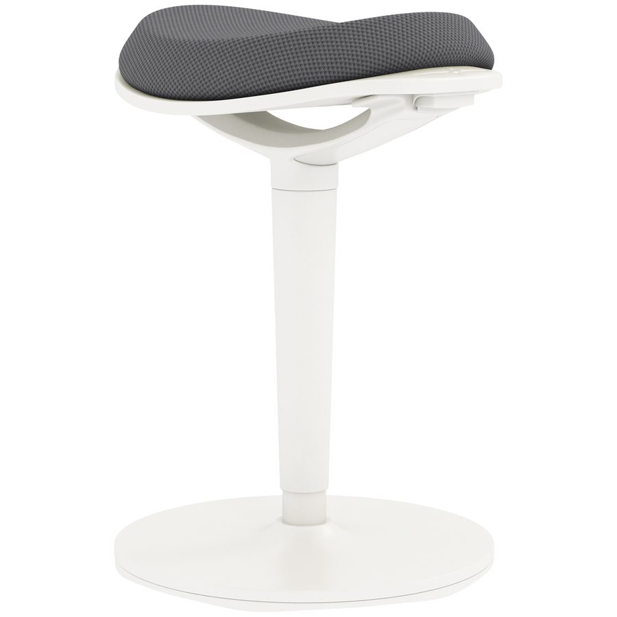 HOMCOM Neigbarer Stehhocker, ergonomischer Bürohocker, höhenverstellbar, Drehstuhl für Büro, Netzstoff, für bequemes Arbeiten, Grau von HOMCOM