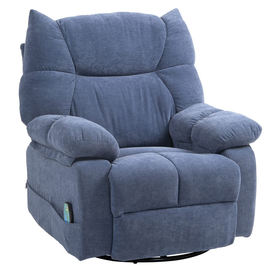 HOMCOM Relaxsessel mit Massagefunktion, Elektrisch Fernsehsessel mit Wärmfunktion, Liegefunktion, Drehbar Massagesessel mit Federsystem   Aosom von HOMCOM