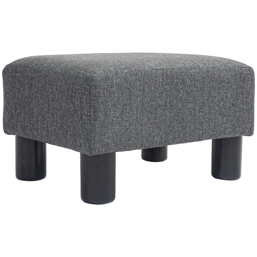 HOMCOM Sitzhocker Hocker mit Leinenoptik Moderner Fußhocker Polsterhocker Ottomane für Schlafzimmer, Wohnzimmer, Dunkelgrau   Aosom von HOMCOM