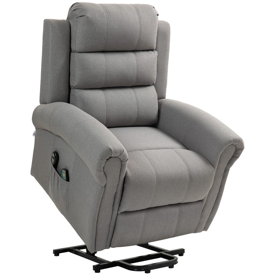 HOMCOM Fernsehsessel mit Aufstehhilfe Elektrisch Relaxsessel mit Liegefunktion, Heizfunktion, Massagesessel mit Taschenfeder  Aosom von HOMCOM