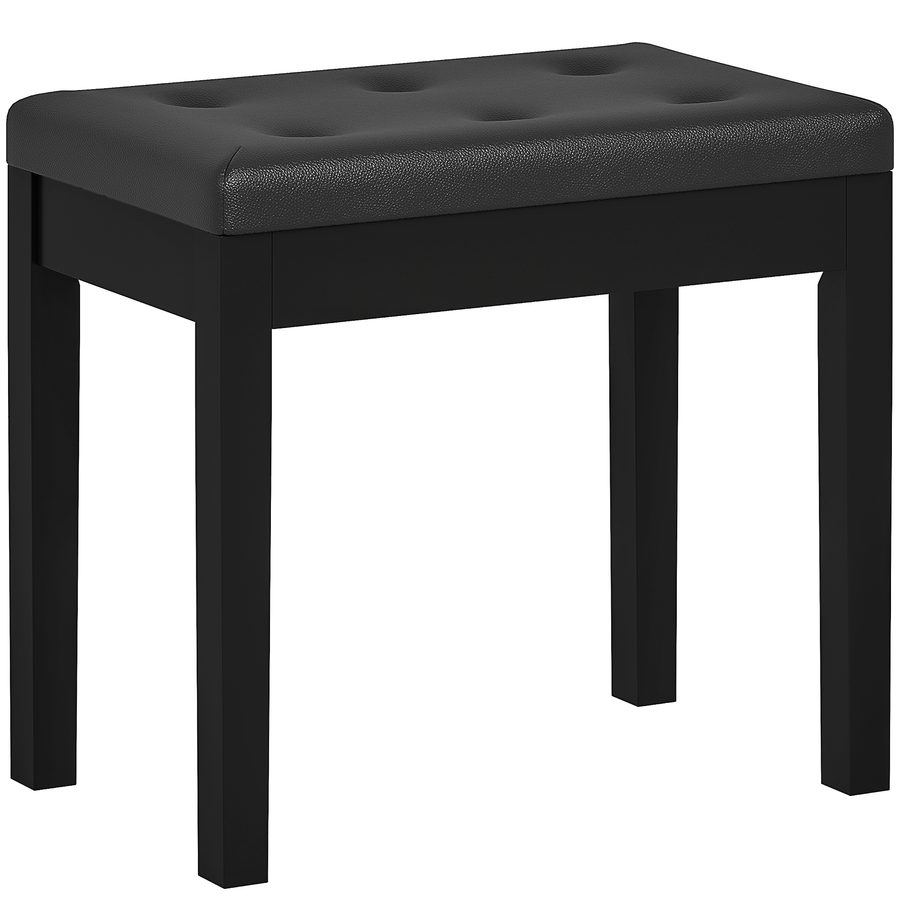 HOMCOM Klavierbank Klavierhocker mit Stauraum, Holzbeine Pianobank Kunstleder, Schwarz, 55 x 34 x 50 cm   Aosom von HOMCOM