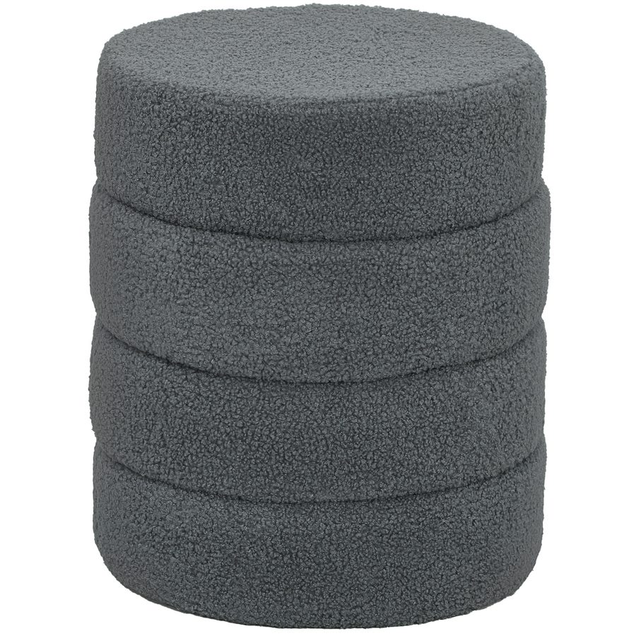 HOMCOM Sitzhocker, Fußhocker, Runder Polsterhocker, Fußstütze mit Sitzkissen, für Wohnzimmer, Schlafzimmer, Dunkelgrau, Ø40 x 45 cm   Aosom von HOMCOM
