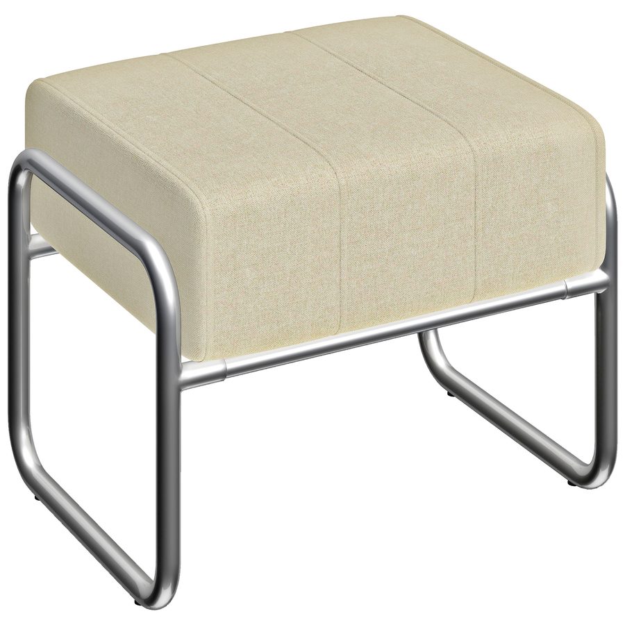 HOMCOM Fußhocker Sitzhocker Dick Gepolstert Hocker mit Stahlbeinen, Chenille-Stoff Polsterhocker für Schlafzimmer, Wohnzimmer, Beige   Aosom von HOMCOM
