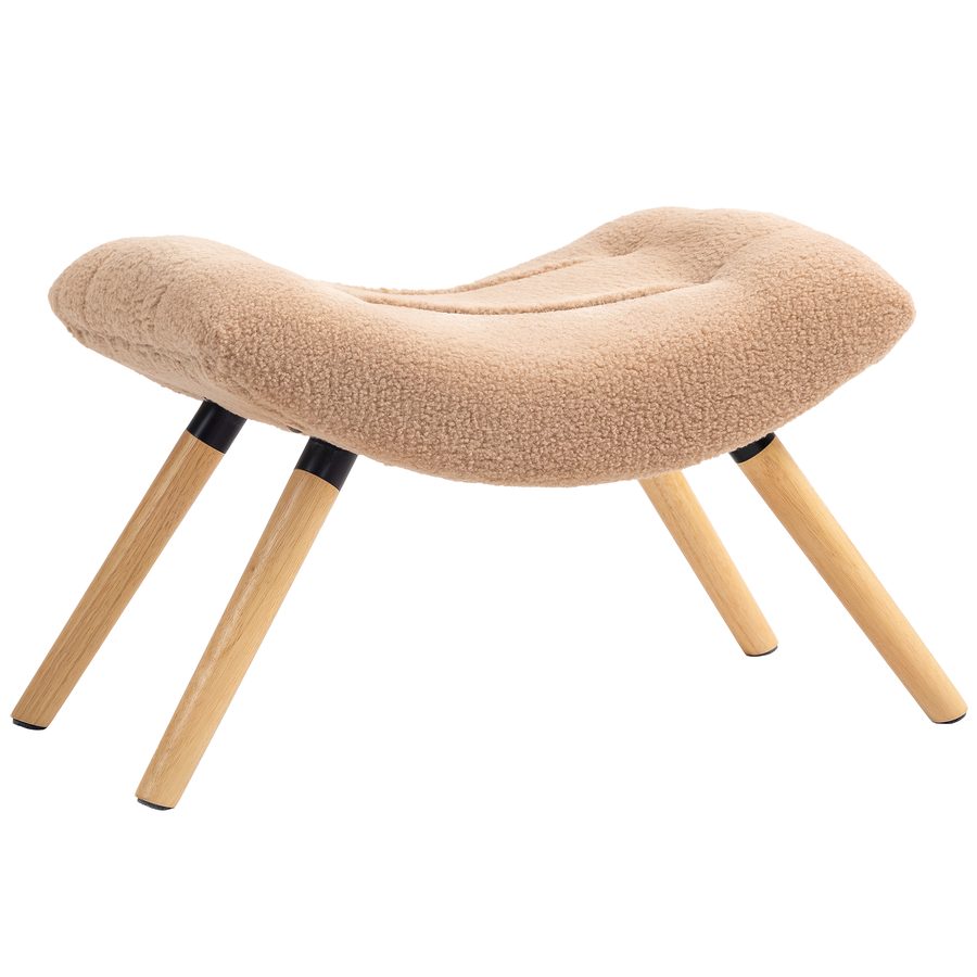 HOMCOM Sitzhocker, Fußhocker mit Berberfleece-Stoff, Polsterhocker bis 120 kg belastbar, für Wohnzimmer, Schlafzimmer, 67 x 45 x 38 cm, Braun   Aosom von HOMCOM