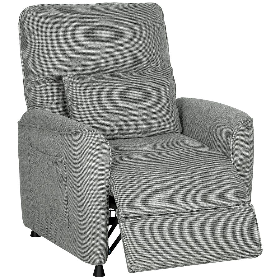 HOMCOM Relaxsessel Fernsehsessel Elektrisch mit Liegefunktion, Heizung, Massagesessel mit Memory-Funktion, Lendenkissen, Chenille-Optik, Seitentaschen, 2 Fernbedienungen, Leisem Motor, USB-Anschluss   Aosom von HOMCOM