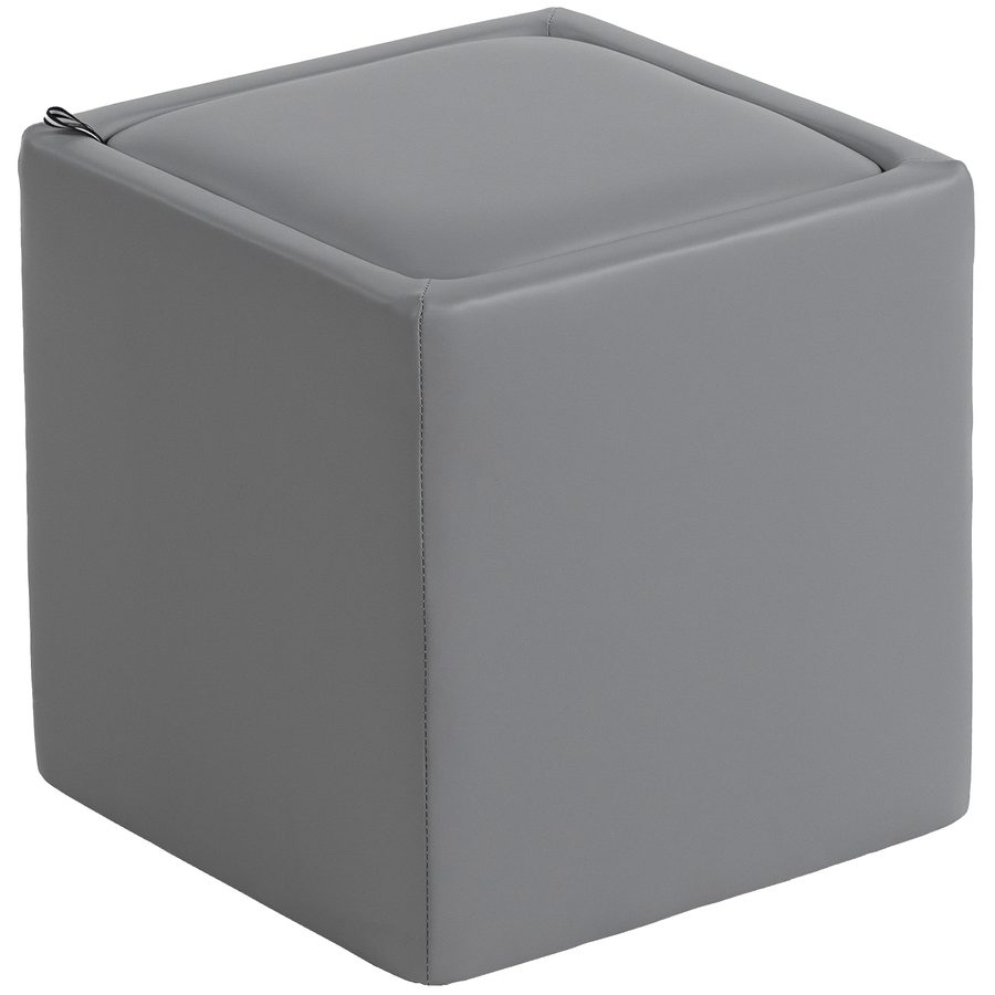 HOMCOM Sitzhocker mit Stauraum Hocker mit Deckel, Quadratischer Fußhocker Sitzwürfel Aufbewahrungsbox Polsterhocker Couchtisch Kunstleder 40 x 40 x 40 cm Grau   Aosom von HOMCOM