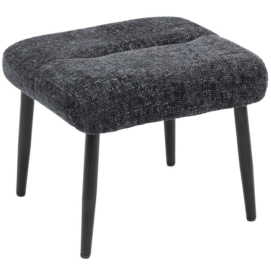 HOMCOM Sitzhocker Hocker mit weichem Sitzkissen Stahlbeinen Fußhocker mit Chenille-Stoff Polsterhocker Ottoman für Schlafzimmer, Wohnzimmer, Dunkelgrau   Aosom von HOMCOM