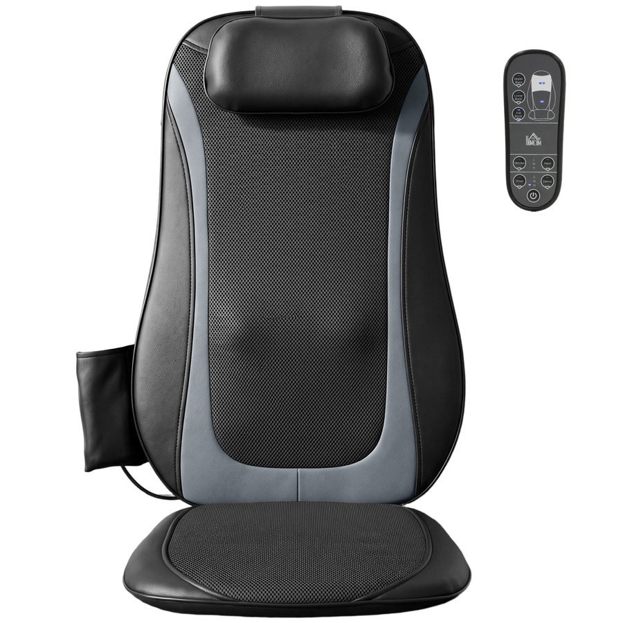 HOMCOM Shiatsu-Rückenmassager mit Wärme, Tiefenmassage und 3-stufiger Sitzvibration, Massagegerät für Rückenschmerzen, ideal für Büro und Zuhause, Geschenk für Männer und Frauen   Aosom von HOMCOM