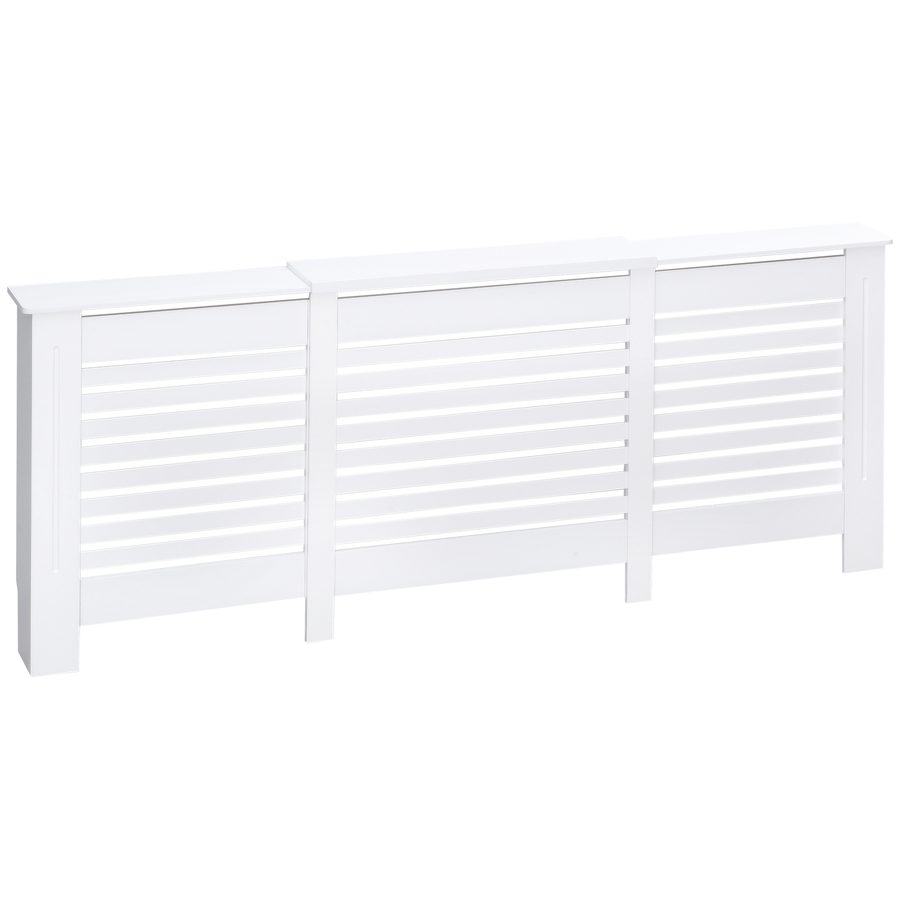 HOMCOM Heizkörper kaufen Heizkörperverkleidung Heizkörperabdeckung Radiator Abdeckung Einstellbar MDF Weiß 140-202 x 19 x 82,5 cm   Aosom von HOMCOM