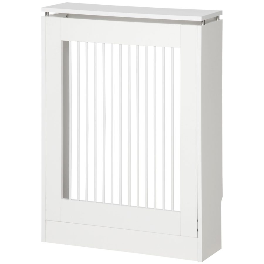 HOMCOM Moderne und elegante Lamellen-Heizkörperverkleidung für Zuhause, aus MDF und Stahl, 60x18x84 cm, Weiß   Aosom von HOMCOM