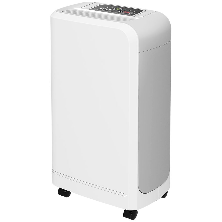 HOMCOM Entfeuchter für Zuhause 12L/Tag, Tank 0.8L e 4 Funzioni, Tragbarer Entfeuchter 13-18㎡ mit Filter, Griff, Rollen, Display, 24-Stunden-Timer, Automatische Abschaltung für Wohnzimmer, Weiß   Aosom von HOMCOM