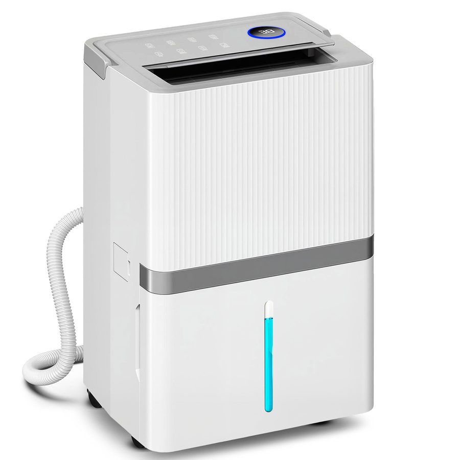 HOMCOM Luftentfeuchter 35 L/Tag, Luftentfeuchter für 40-90 m², Feuchtigkeitsanzeige, 5,5 L Behälter, Dauerentwässerung, 24h-Timer, LED-Display, Wäschetrocknung, Weiß   Aosom von HOMCOM